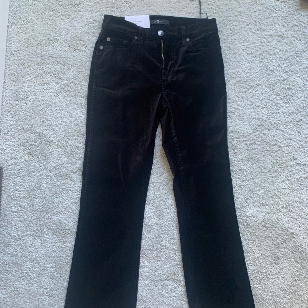 BRAND NEW Black velvet cropped boot jeans